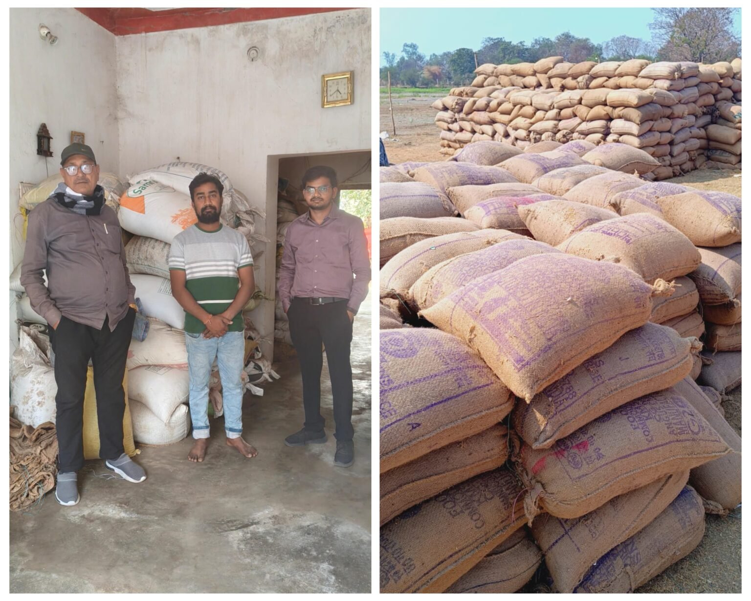 मेऊ एवं मिसदा मे अवैध धान पर की गई कार्रवाई, 293 बोरी अवैध धान जब्त